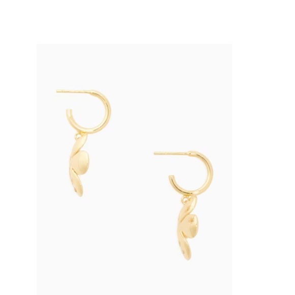 NWT Kate Spade Spring Scene Flower Huggies floral drop earrings - Picture 6 of 6